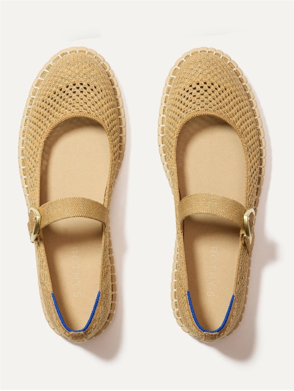 Rothy’s The Espadrille Mary Jane Metallic Golden Sun - Picture 3 of 16